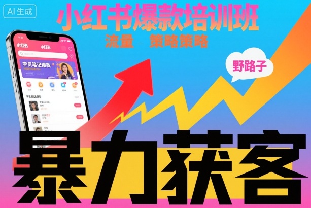 小红书爆款培训班,小红书获客野路子流量打法,暴力持续获客-创新社-资源网-最新项目分享网站