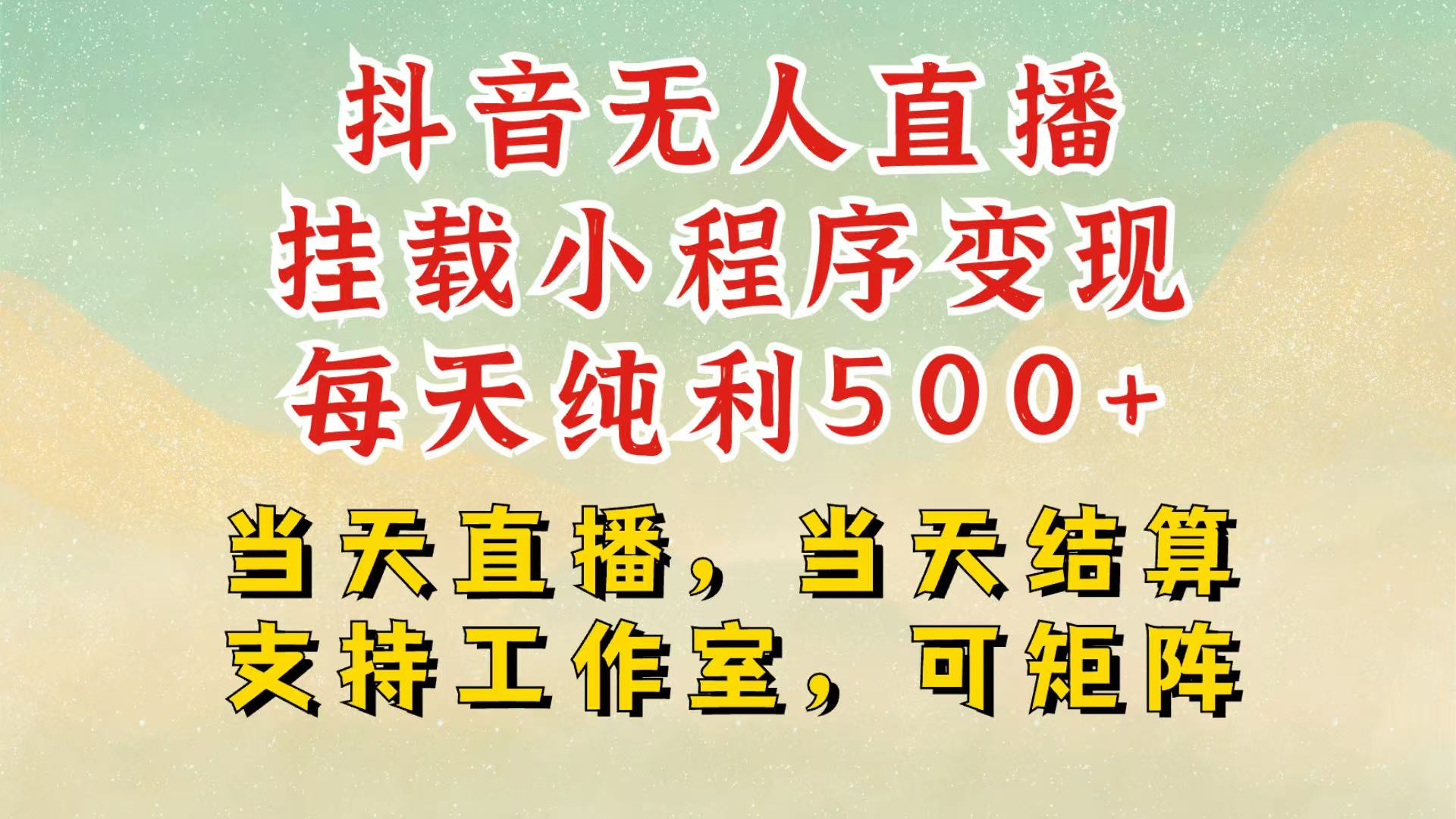 抖音无人挂机项目，轻松日入500+,挂载小程序玩法，不违规不封号，有号的一定挂起来-创新社-资源网-最新项目分享网站