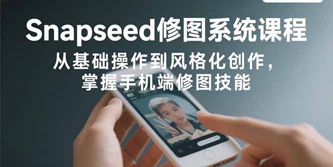 Snapseed修图系统课程：从基础操作到风格化创作，掌握手机端修图技能-创新社-资源网-最新项目分享网站