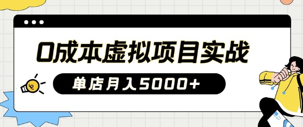 0成本虚拟项目实战手把手教你落地，单店月入5k