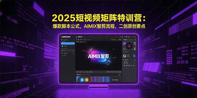 2025短视频矩阵特训营：爆款脚本公式，AIMIX智剪流程，二创原创要点-创新社-资源网-最新项目分享网站