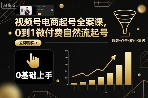 视频号电商起号全案课,0到1微付费自然流起号-创新社-资源网-最新项目分享网站