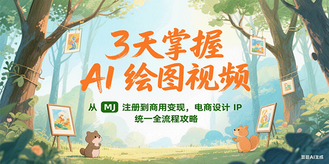 3天掌握AI绘图视频，从MJ 注册到商用变现，电商设计IP统一全流程攻略-创新社-资源网-最新项目分享网站