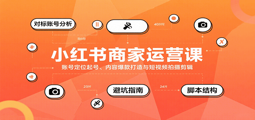 小红书商家运营课，账号定位起号、内容爆款打造与短视频拍摄剪辑-创新社-资源网-最新项目分享网站