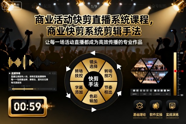 商业活动快剪直播系统课程,商业快剪系统剪辑手法-创新社-资源网-最新项目分享网站