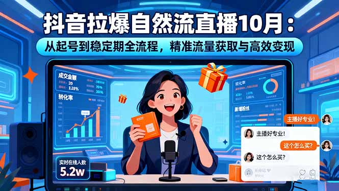 抖音拉爆自然流直播10月:从起号到稳定期全流程,精准流量获取与高效变现-创新社-资源网-最新项目分享网站