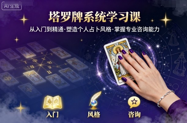 塔罗牌系统学习课，助你从入门到精通，塑造个人占卜风格，掌握专业咨询能力-创新社-资源网-最新项目分享网站