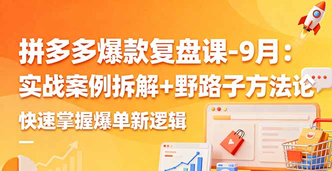 拼多多爆款复盘课-9月:实战案例拆解+野路子方法论,快速掌握爆单新逻辑-创新社-资源网-最新项目分享网站