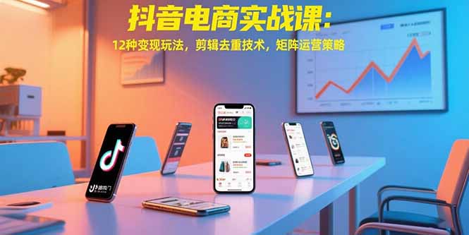 抖音电商实战课：12种变现玩法，剪辑去重技术，矩阵运营策略-创新社-资源网-最新项目分享网站