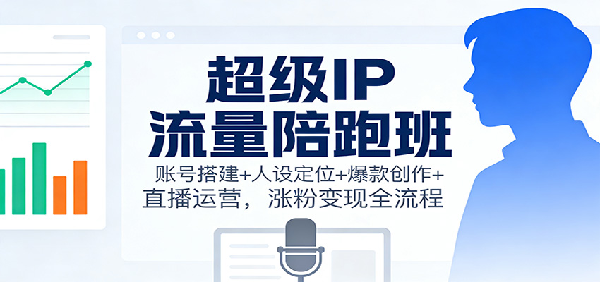 超级IP流量陪跑班：账号搭建+人设定位+爆款创作+直播运营，涨粉变现全流程-创新社-资源网-最新项目分享网站