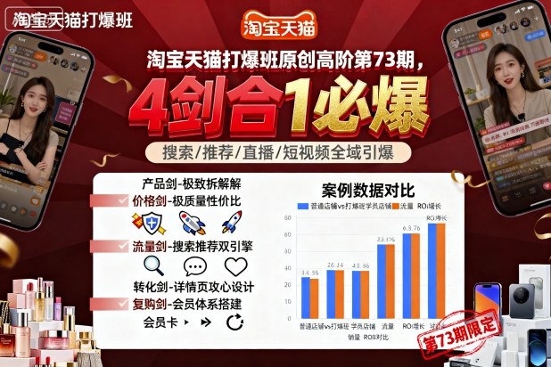 淘宝天猫打爆班原创高阶第73期,4剑合1必爆-创新社-资源网-最新项目分享网站