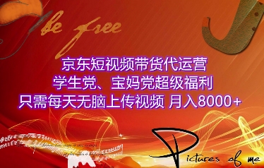 京东短视频带货代运营，学生党、宝妈党超级福利，只需每天无脑上传视频，月入8000+【仅揭秘】-创新社-资源网-最新项目分享网站