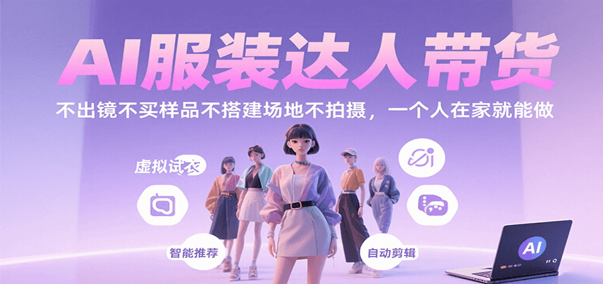 AI服装达人带货，不出镜不买样品不搭建场地不拍摄，一个人在家就能做-创新社-资源网-最新项目分享网站