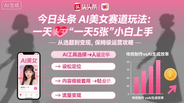 今日头条AI美女赛道玩法,一天轻松5张,小白轻松上手-创新社-资源网-最新项目分享网站