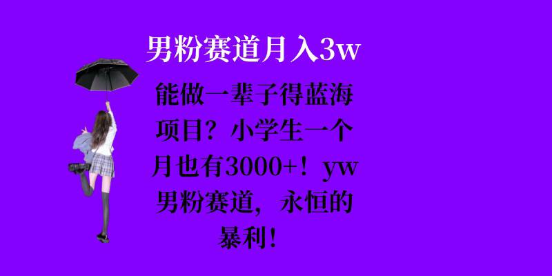 能做一辈子的蓝海项目？小学生一个月也有3000+，yw男粉赛道，永恒的暴利-创新社-资源网-最新项目分享网站