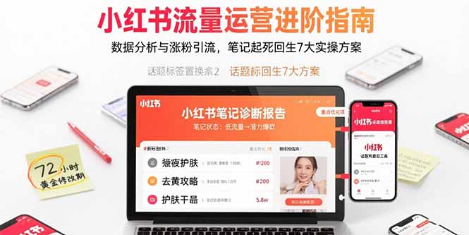 小红书流量运营进阶指南，数据分析与涨粉引流，笔记起死回生7大实操方案-创新社-资源网-最新项目分享网站