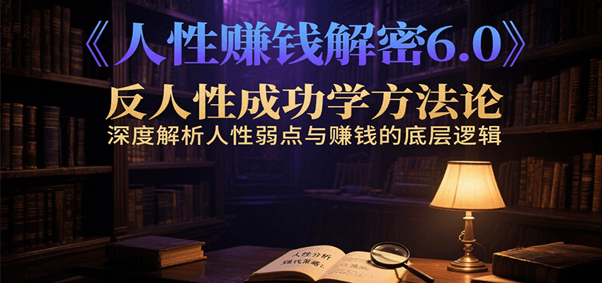 人性赚钱解密6.0，反人性成功学方法论，深度解析人性弱点与赚钱的底层逻辑-创新社-资源网-最新项目分享网站