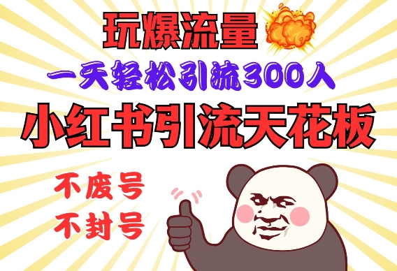 小红书引流天花板，玩爆流量，一天轻松引流300人，安全操作-创新社-资源网-最新项目分享网站