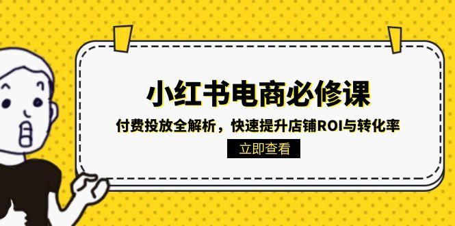 小红书电商必修课：付费投放全解析，快速提升店铺ROI与转化率-创新社-资源网-最新项目分享网站