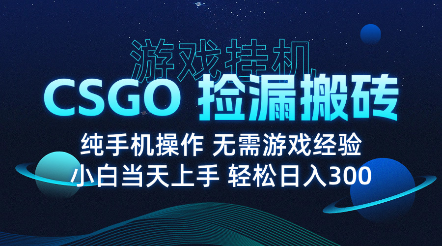 8月最新游戏搬砖，CSGO纯挂机，不需要玩游戏，实现真挂机，月入1W+-创新社-资源网-最新项目分享网站
