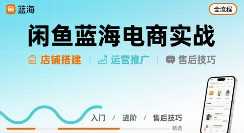 闲鱼蓝海电商实战，店铺搭建运营售后全流程-创新社-资源网-最新项目分享网站
