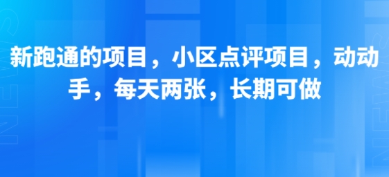 新跑通的项目，小区点评项目，动动手，每天两张，长期可做-创新社-资源网-最新项目分享网站