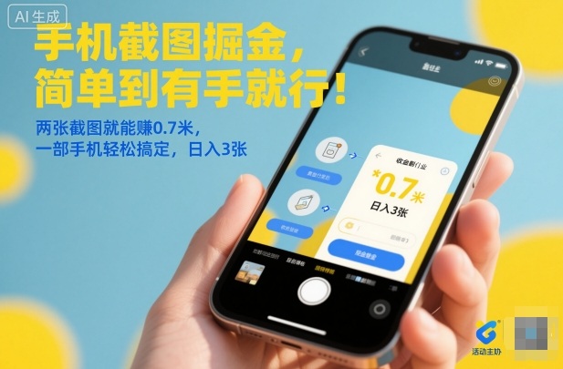 手机截图掘金,简单到有手就行!两张截图就能賺0.7米,一部手机轻松搞定,日入3张【揭秘】-创新社-资源网-最新项目分享网站