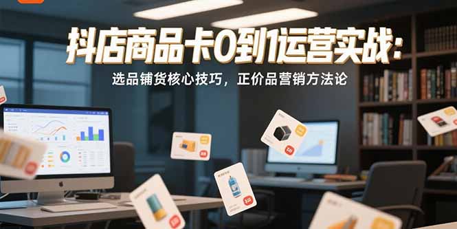 抖店商品卡0到1运营实战：选品铺货核心技巧，正价品营销方法论-创新社-资源网-最新项目分享网站