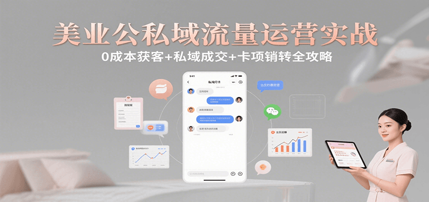 美业公私域流量运营实战：0成本获客+私域成交+卡项销转全攻略-创新社-资源网-最新项目分享网站