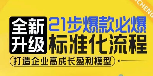 21步爆款必爆标准化流程，全新升级，打造企业高成长盈利模型-创新社-资源网-最新项目分享网站