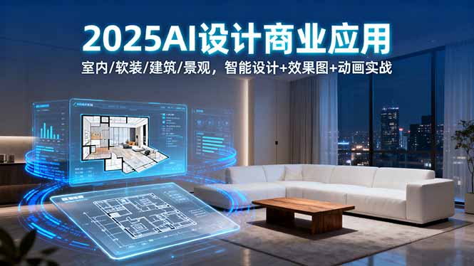 2025AI设计商业应用：室内/软装/建筑/景观，智能设计+效果图+动画实战-创新社-资源网-最新项目分享网站