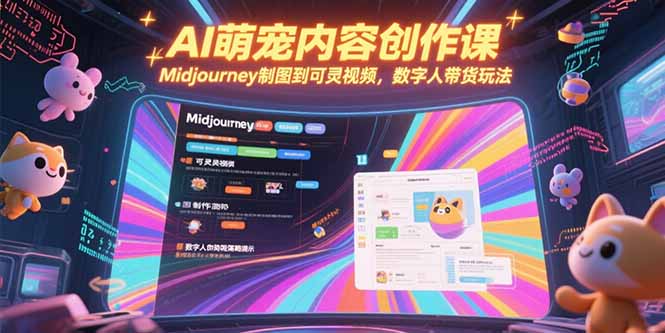 AI萌宠内容创作课，Midjourney制图到可灵视频，数字人带货玩法-创新社-资源网-最新项目分享网站
