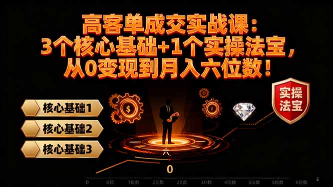 高 客单成交实战课：3个核心基础+1个实操法宝，从0变现到月入六位数！-创新社-资源网-最新项目分享网站