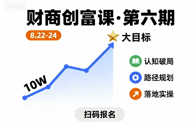 财商创富课第六期8月22-24号，如何从10W起步，一步步实现大目标-创新社-资源网-最新项目分享网站