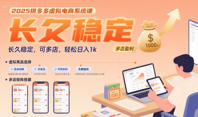 2025拼多多虚拟电商系统课，长久稳定，可多店，轻松日入1k-创新社-资源网-最新项目分享网站