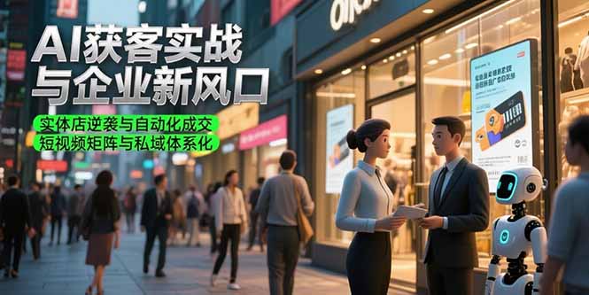 AI获客实战与企业新风口，实体店逆袭与自动化成交 短视频矩阵与私域体系化-创新社-资源网-最新项目分享网站