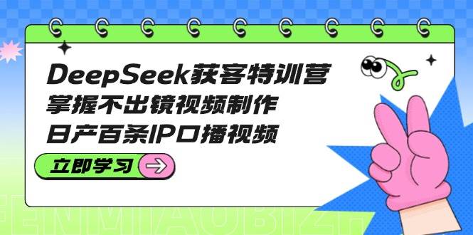 DeepSeek获客特训营：掌握不出镜视频制作，日产百条IP口播视频-创新社-资源网-最新项目分享网站