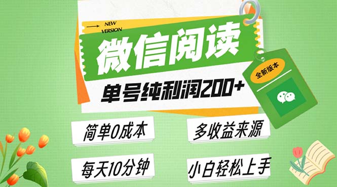 最新微信阅读6.0，每日5分钟，单号利润200+，可批量放大操作，简单0成本-创新社-资源网-最新项目分享网站