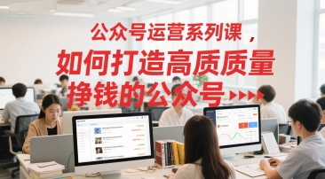 公众号运营系列课，如何打造高质量挣钱的公众号-创新社-资源网-最新项目分享网站