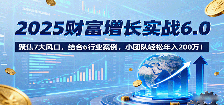 2025财富增长实战6.0，聚焦7大风口，结合6行业案例，小团队轻松年入200万！-创新社-资源网-最新项目分享网站
