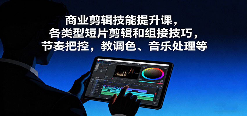 商业剪辑技能提升课，各类型短片剪辑和组接技巧，节奏把控，教调色、音乐处理等-创新社-资源网-最新项目分享网站