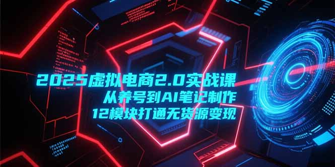 2025虚拟电商2.0实战课，从养号到AI笔记制作，12模块打通无货源变现-创新社-资源网-最新项目分享网站