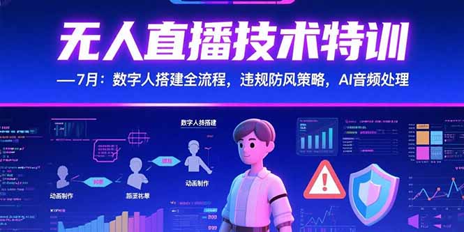 无人直播技术特训-7月：数字人搭建全流程，违规防风策略，AI音频处理-创新社-资源网-最新项目分享网站