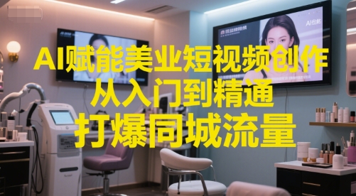 AI赋能美业短视频创作，从入门到精通，打爆同城流量，超级AI工具短视频实操落地-创新社-资源网-最新项目分享网站