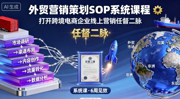 外贸营销策划SOP系统课程，打开跨境电商企业线上营销任督二脉-创新社-资源网-最新项目分享网站