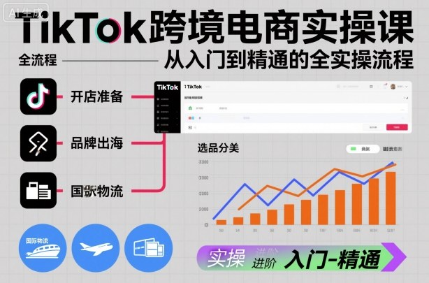 TikTok跨境电商实操课，从入门到精通的全实操流程-创新社-资源网-最新项目分享网站
