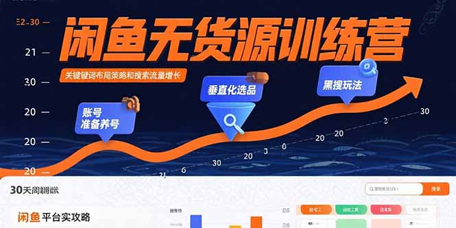 闲鱼无货源训练营：账号准备养号/垂直化选品/黑搜玩法，0基础30天盈利指南-创新社-资源网-最新项目分享网站