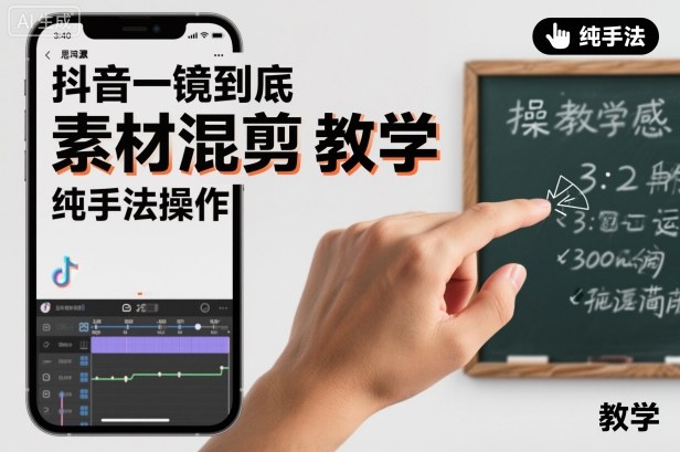 抖音一镜到底素材混剪教学，纯手法操作-创新社-资源网-最新项目分享网站