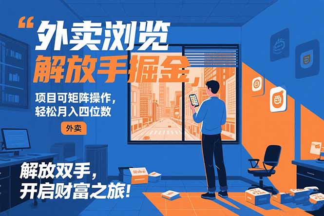 外卖浏览掘金项目 可矩阵操作 轻松日入500+-创新社-资源网-最新项目分享网站