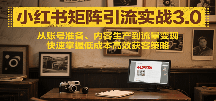 小红书矩阵引流3.0，从账号准备、内容生产到流量变现，快速掌握低成本高效获客策略-创新社-资源网-最新项目分享网站